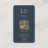 モノグラムモダンLダークブループロフェッショナルロゴ 名刺 (裏面)