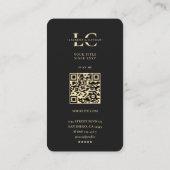 モノグラムモダンLブラック金ゴールドプロフェッショナルロゴ 名刺 (裏面)