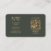 モノグラムモダンNロエレガントゴ濃い緑 名刺 (裏面)