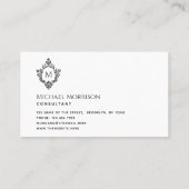 モノグラムモノクロイニシャルインヴィンテージクレスト 名刺 (裏面)