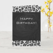 モノグラムモノクロLeopardプリント カード (黄色い花)