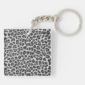 モノグラムモノクロLeopardプリント キーホルダー (裏面)