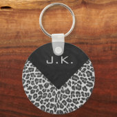 モノグラムモノクロLeopardプリント キーホルダー (正面)