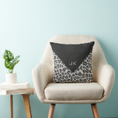 モノグラムモノクロLeopardプリント クッション (椅子)
