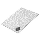 モノグラムモノクロLeopardプリント ノートパッド (アングル)
