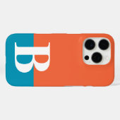 モノグラムモノグラムのシンプルオモダンレンジブルー Case-Mate iPhoneケース (裏面 (横))