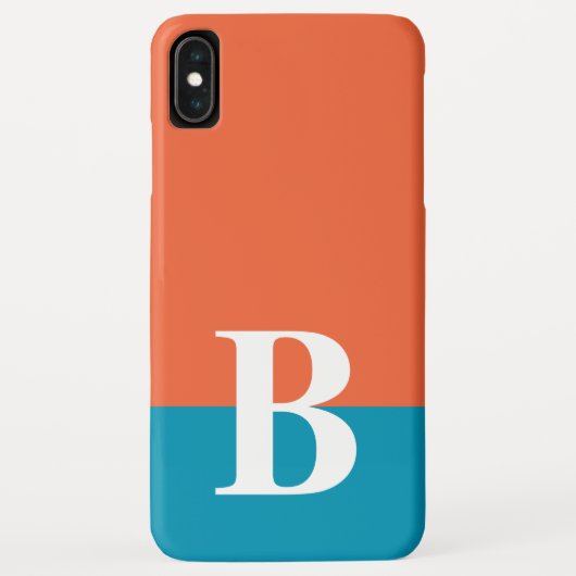 モノグラムモノグラムのシンプルオモダンレンジブルー Case-Mate iPhoneケース (裏面)