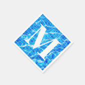 モノグラムモノグラムのスイミングブループール水中競技 スタンダードカクテルナプキン (角)
