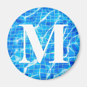 モノグラムモノグラムのスイミングブループール水中競技 マグネット