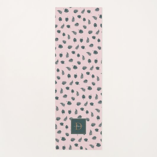 モノグラムモンステラ葉パームグリーン名 ヨガマット (正面)