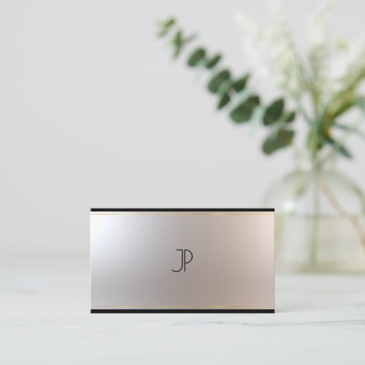 モノグラムユニークグモダンラム金ゴールドシルバーテイスト 名刺 (スタンド正面)