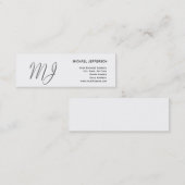モノグラムユニークグレイ白色スリム名刺 スキニー名刺 (正面/裏面)
