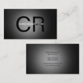 モノグラムユニークグレーブラックビジネスカード 名刺 (正面/裏面)