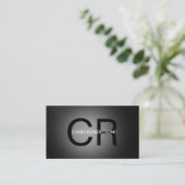 モノグラムユニークグレーブラックビジネスカード 名刺 (スタンド正面)