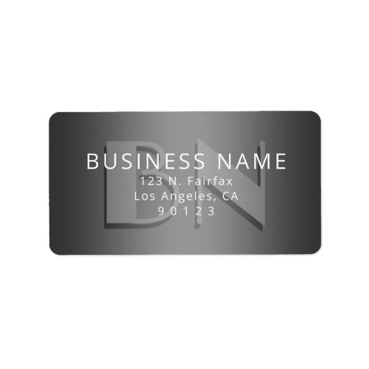 モノグラムユニークグレー勾配差出人住所 ラベル (正面)