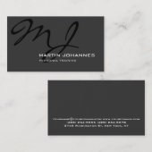 モノグラムユニークグレー・トレーナー・ビジネス・カード 名刺 (正面/裏面)