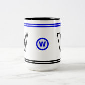 モノグラムユニークコーヒーマグ(モダンイニシャルギフト) ツートーンマグカップ (中央)