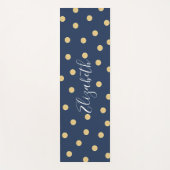 モノグラムユニークネイビーブルー金ゴールドヨガマット ヨガマット (正面)