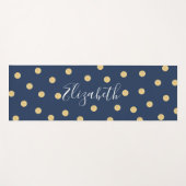 モノグラムユニークネイビーブルー金ゴールドヨガマット ヨガマット (正面(横))