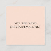 モノグラムユニークブラッククリーム呼出しカード スクエア名刺 (裏面)