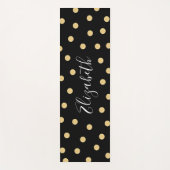 モノグラムユニークブラック金ゴールドマット ヨガマット (正面)