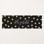 モノグラムユニークブラック金ゴールドマット ヨガマット (正面(横))