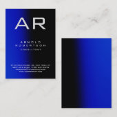 モノグラムユニークブルーブラックビジネスカード 名刺 (正面/裏面)