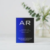 モノグラムユニークブルーブラックビジネスカード 名刺 (スタンド正面)