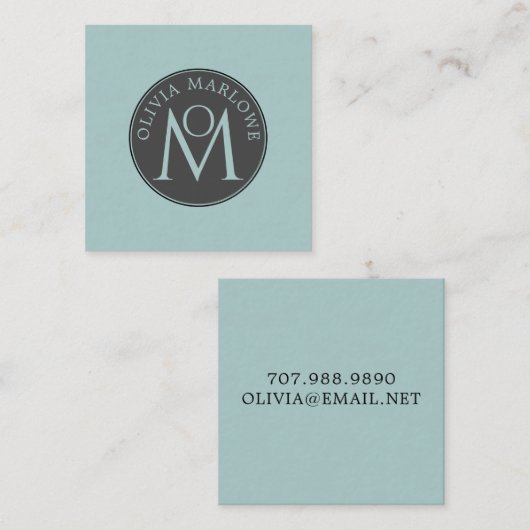 モノグラムユニークブルー スクエア名刺 (正面/裏面)