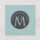 モノグラムユニークブルー スクエア名刺 (正面)