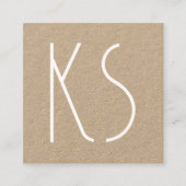 モノグラムユニークミニマルタイポグラフィホワイトイニシャル スクエア名刺 (正面)