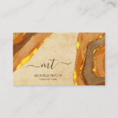 モノグラムユニーク抽象芸術ボホテラコッタ金ゴールド 名刺 (正面)