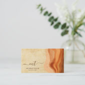 モノグラムユニーク抽象芸術ボホテラコッタ 名刺 (スタンド正面)