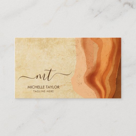 モノグラムユニーク抽象芸術ボホテラコッタ 名刺 (正面)