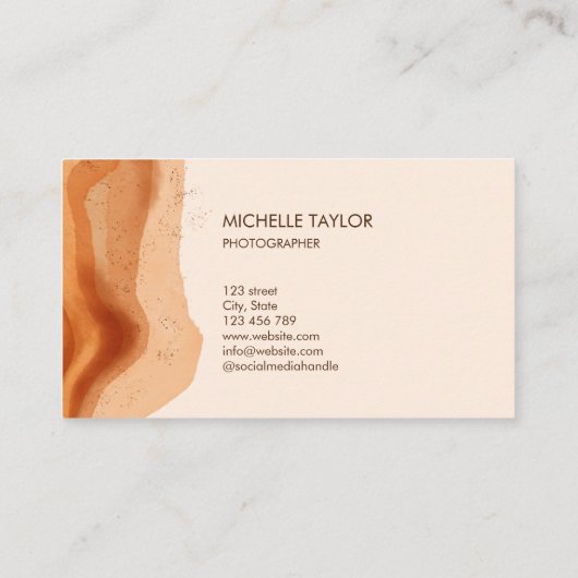 モノグラムユニーク抽象芸術ボホテラコッタ 名刺 (裏面)