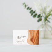 モノグラムユニーク抽象芸術ボホテラコッタ 名刺 (スタンド正面)