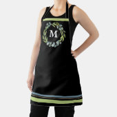 モノグラムユーカリフローラリースオンブラック エプロン (インサイチュ)