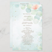 モノグラムユーカリプトゥスウォーターカラー結婚式 プログラム (正面/裏面)