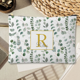 モノグラムユーカリ模様 アクセサリーポーチ