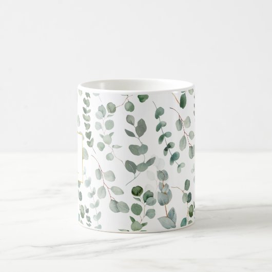 モノグラムユーカリ模様 コーヒーマグカップ (中央)