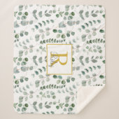 モノグラムユーカリ模様 シェルパブランケット (正面)