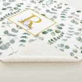 モノグラムユーカリ模様 シェルパブランケット (3/4)