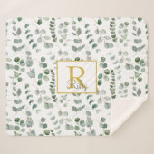 モノグラムユーカリ模様 シェルパブランケット (正面(横))