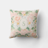 モノグラムユーカリ素朴フローラセージ緑 クッション (裏面)