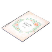 モノグラムユーカリ葉スピーニーフローラピーチセージ ノートブック (左側)