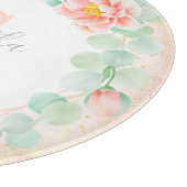 モノグラムユーカリ葉スピーニーフローラ桃 カッティングボード (角)