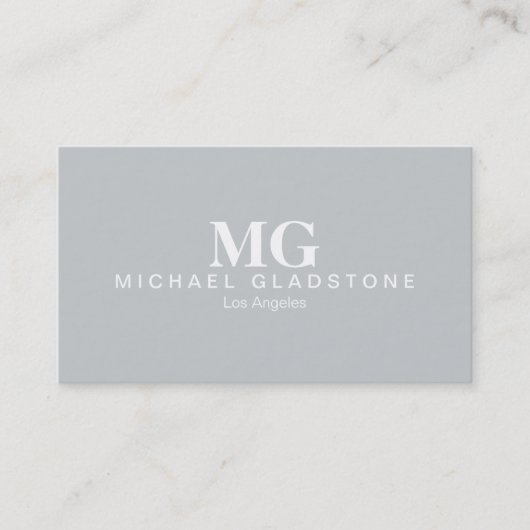 モノグラムライトグレー背景 名刺 (正面)