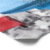 モノグラムライトハウスウォーターカラーシーン聖なる書物、 経典 ポスター (角)