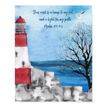 モノグラムライトハウスウォーターカラーシーン聖なる書物、 経典