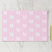 モノグラムライトピンクカスタムイニシャル紙ランチョンマット ペーパーパッド (インサイチュ)
